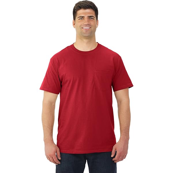 Fruit of the Loom Mens 5 oz. Heavy Cotton HD Pocket T-Shirt (3931P